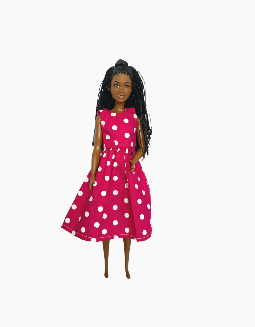 Dress | Gingham & Spots Collection | Fits Barbie Doll 29cm