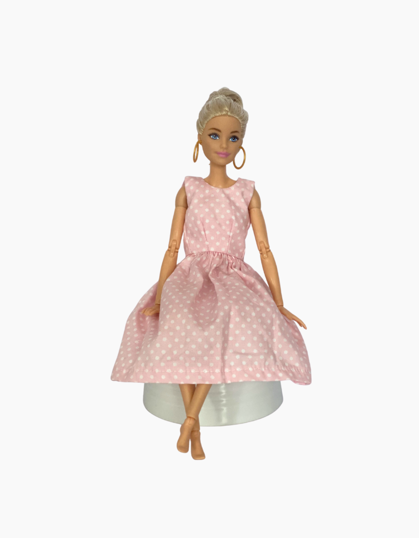 Dress | Gingham & Spots Collection | Fits Barbie Doll 29cm