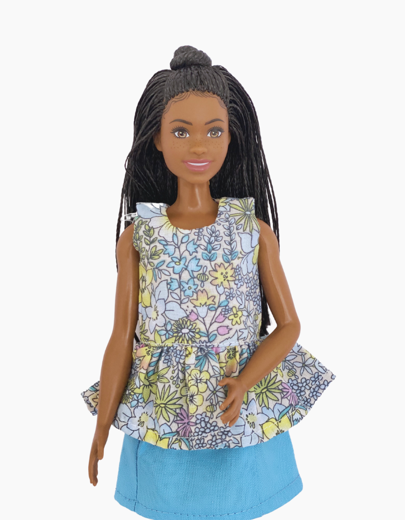 Peplum Tops | Floral Collection | Fits Barbie Dolls 29cm