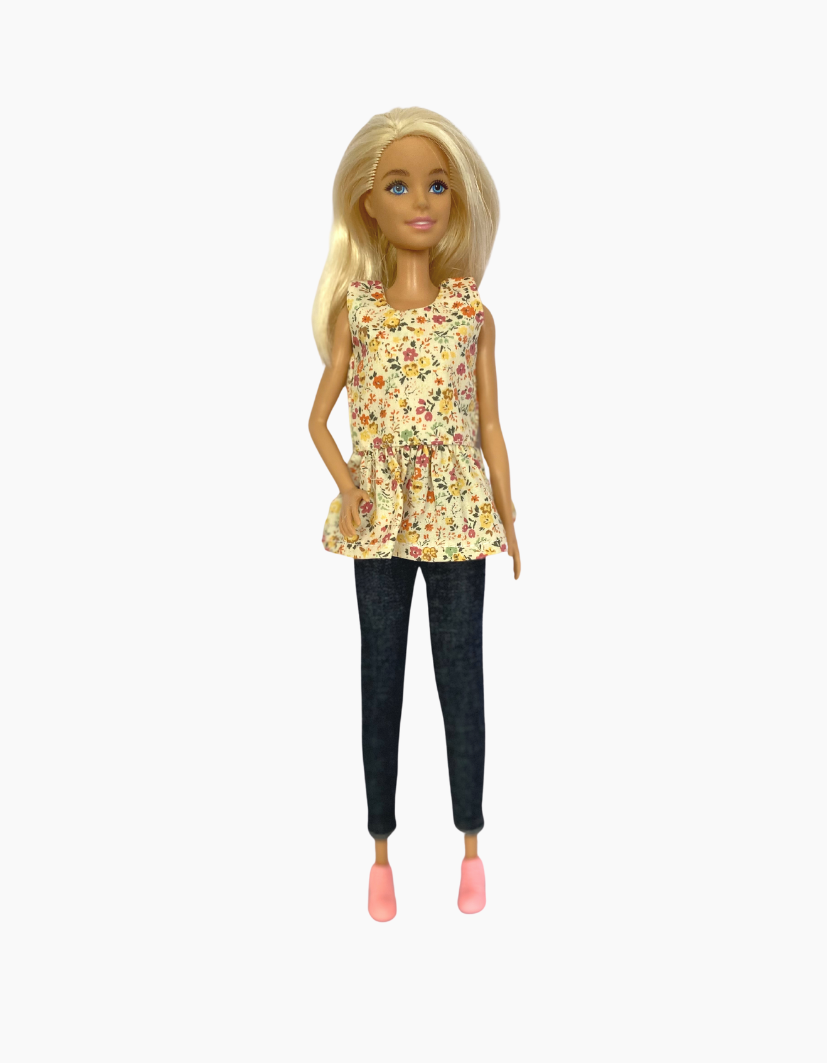 Peplum Tops | Floral Collection | Fits Barbie Dolls 29cm