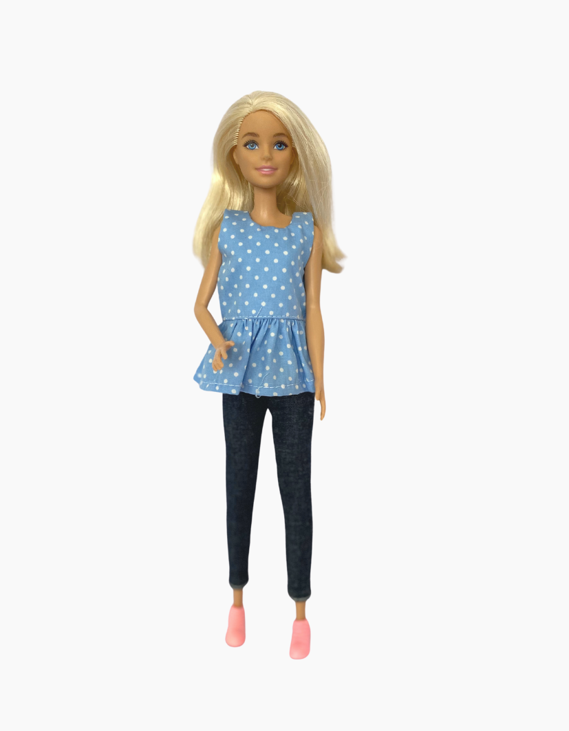 Peplum Tops | Gingham, Spots & Stripes Collection | Fits Barbie Dolls 29cm