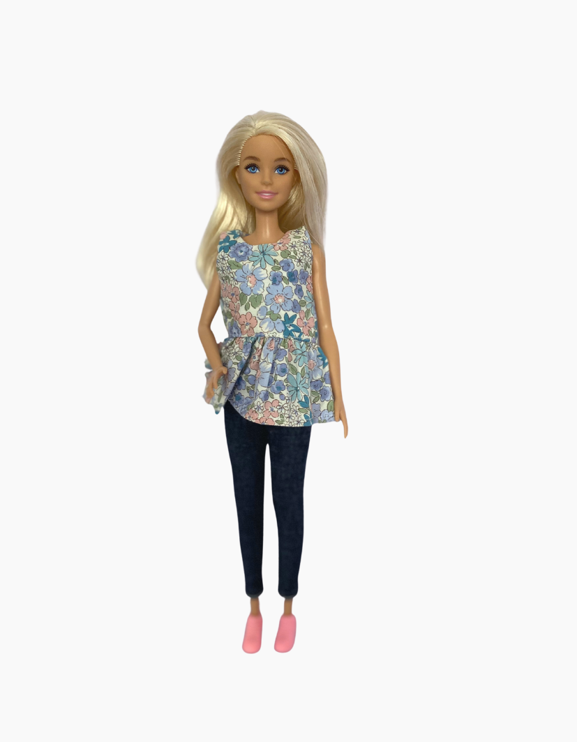 Peplum Tops | Floral Collection | Fits Barbie Dolls 29cm