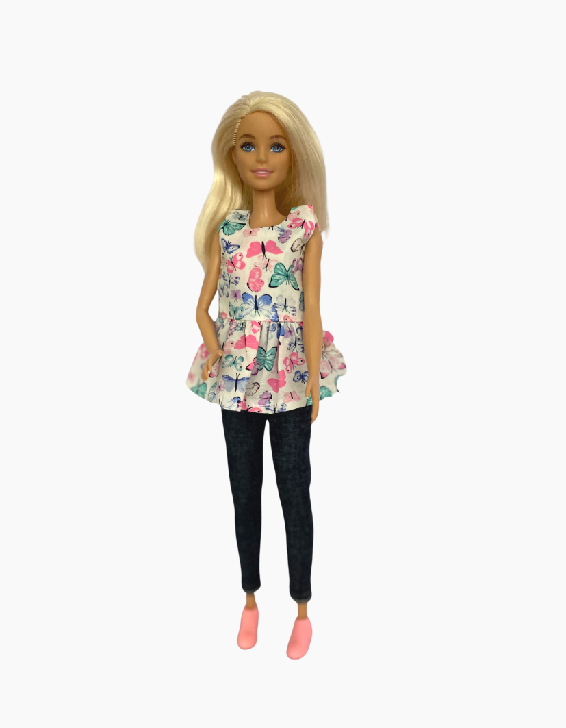 Peplum Tops | Patterned Collection | Fits Barbie Dolls 29cm