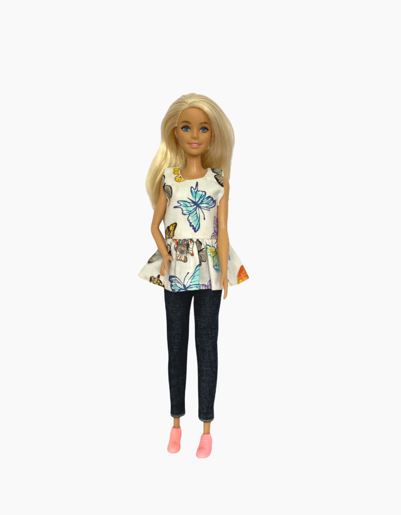 Peplum Tops | Patterned Collection | Fits Barbie Dolls 29cm