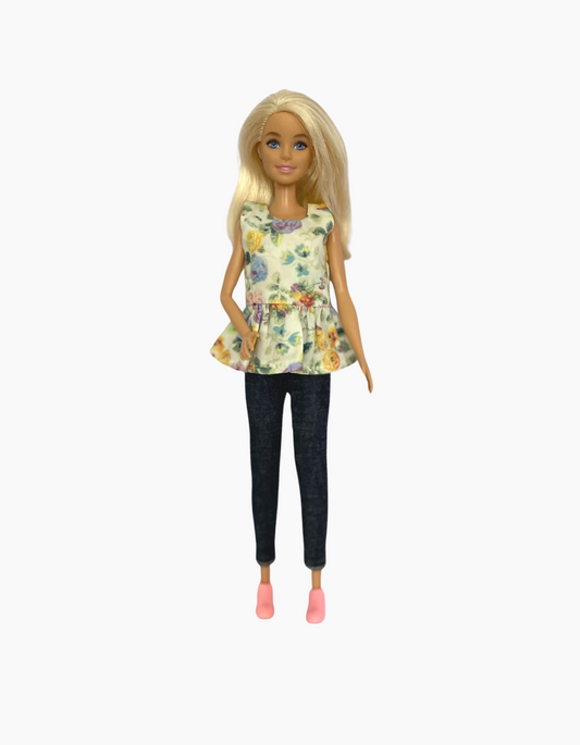 Peplum Tops | Floral Collection | Fits Barbie Dolls 29cm