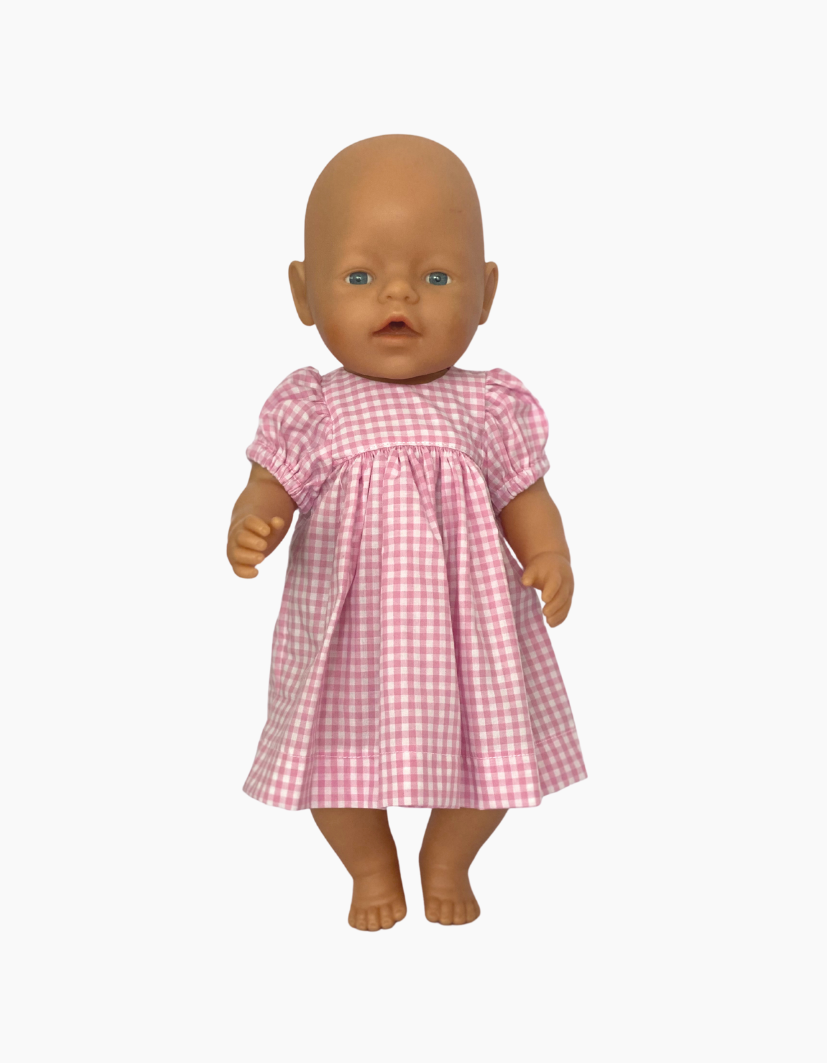 Dress | Gingham & Spots collection | Fits Baby Born Doll 43cm