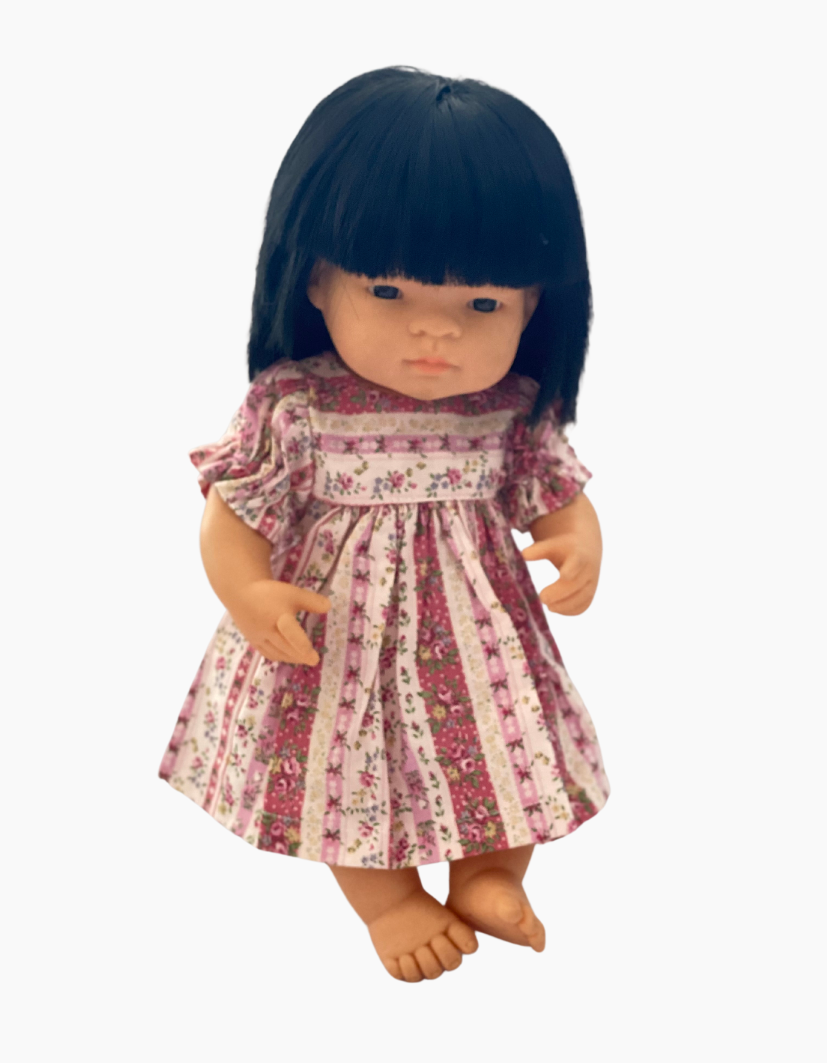 Dress | Pink Floral Collection | Fits Miniland Doll 38cm