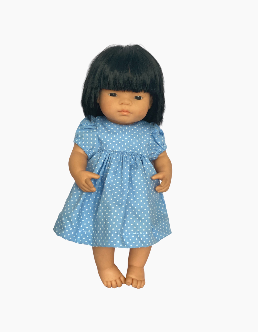 Dress | Gingham & Spots Collection | Fits Miniland Doll 38cm