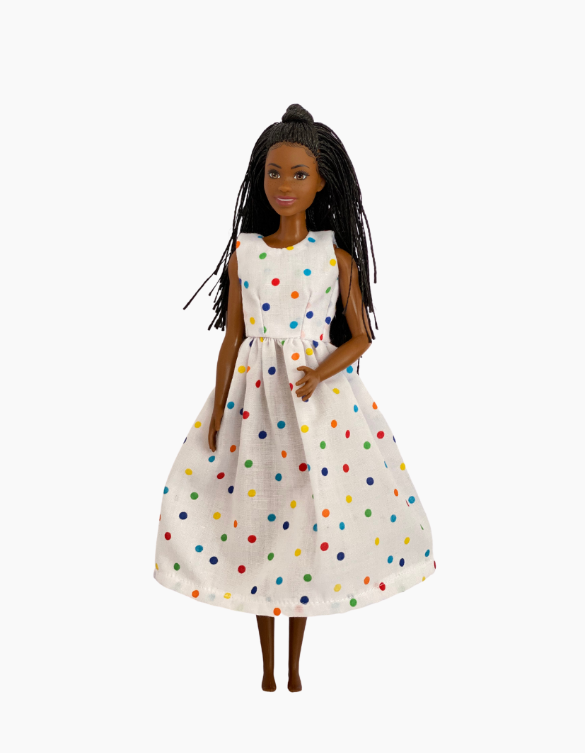 Dress | Gingham & Spots Collection | Fits Barbie Doll 29cm