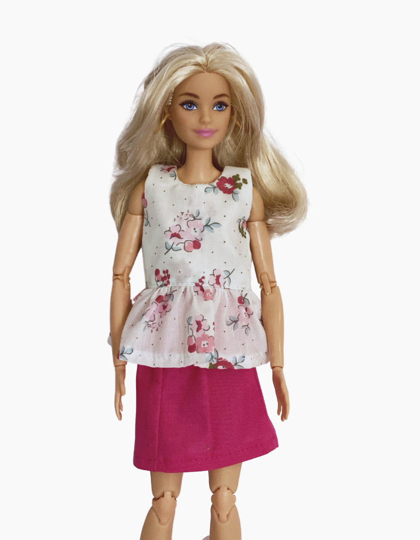 Peplum Tops | Floral Collection | Fits Barbie Dolls 29cm