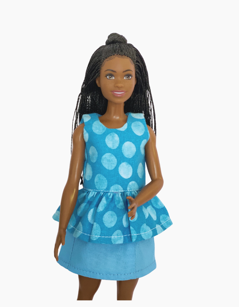 Peplum Tops | Gingham, Spots & Stripes Collection | Fits Barbie Dolls 29cm