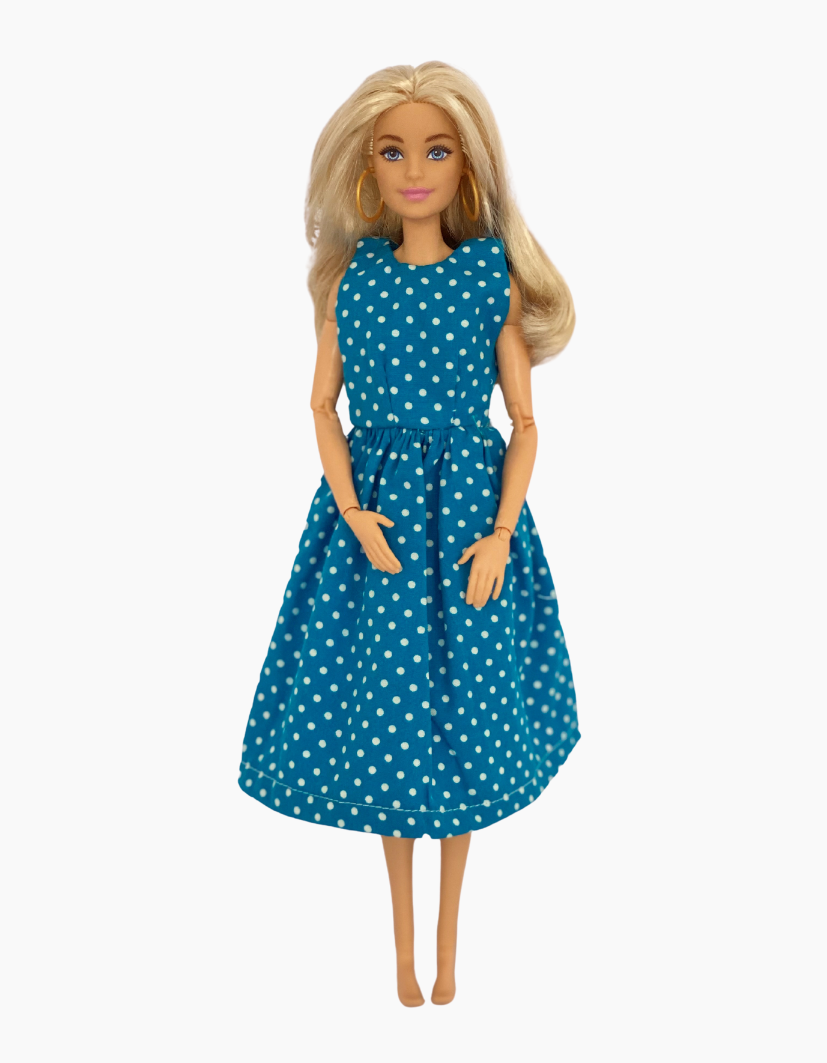 Dress | Gingham & Spots Collection | Fits Barbie Doll 29cm