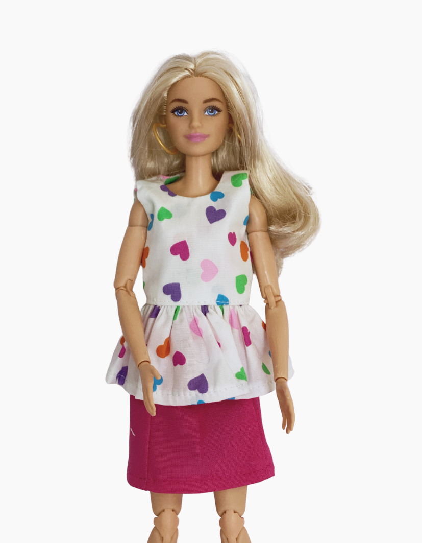 Peplum Tops | Patterned Collection | Fits Barbie Dolls 29cm