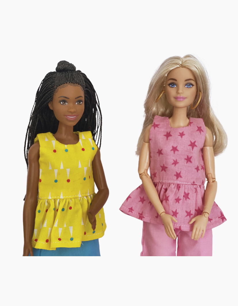 Peplum Tops | Patterned Collection | Fits Barbie Dolls 29cm