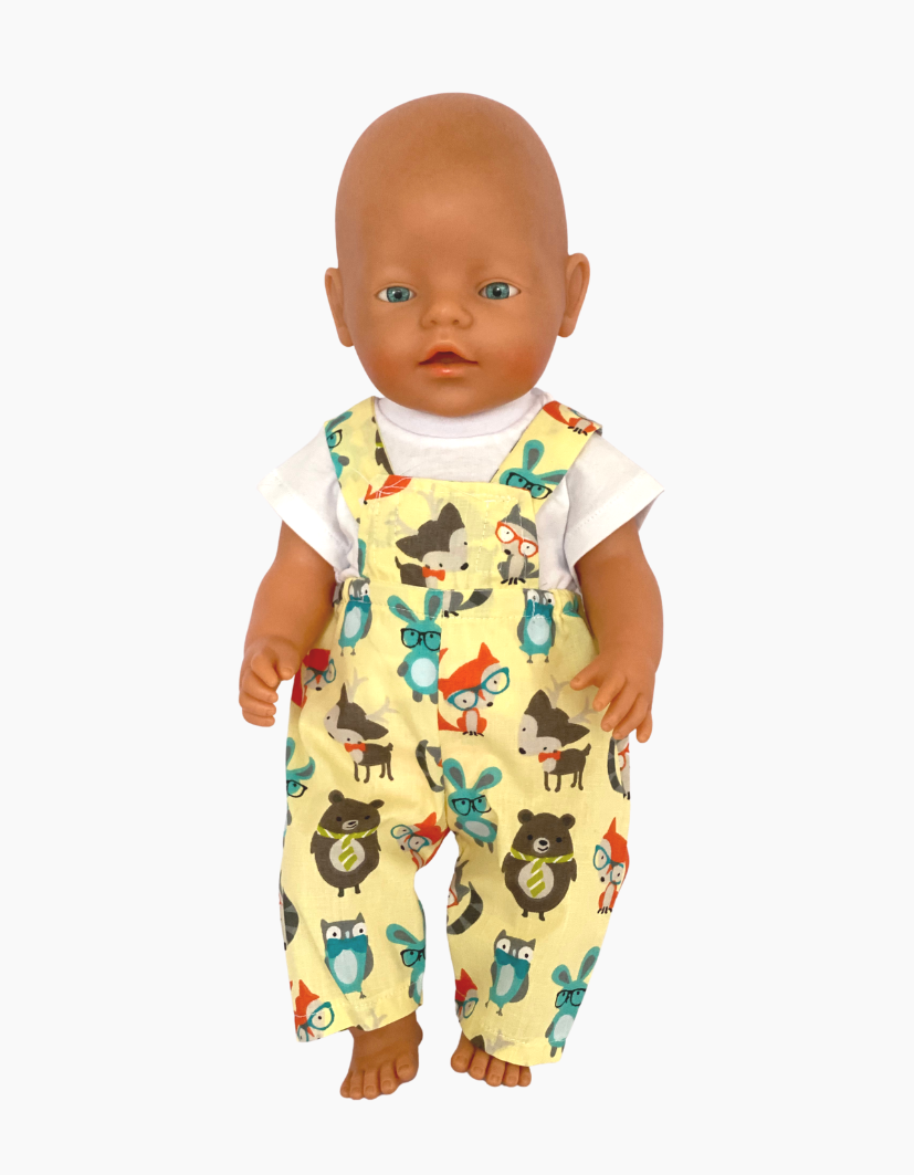 Overalls | Animal Collection | Boys and Girls | Fits Baby Born Doll 43cm