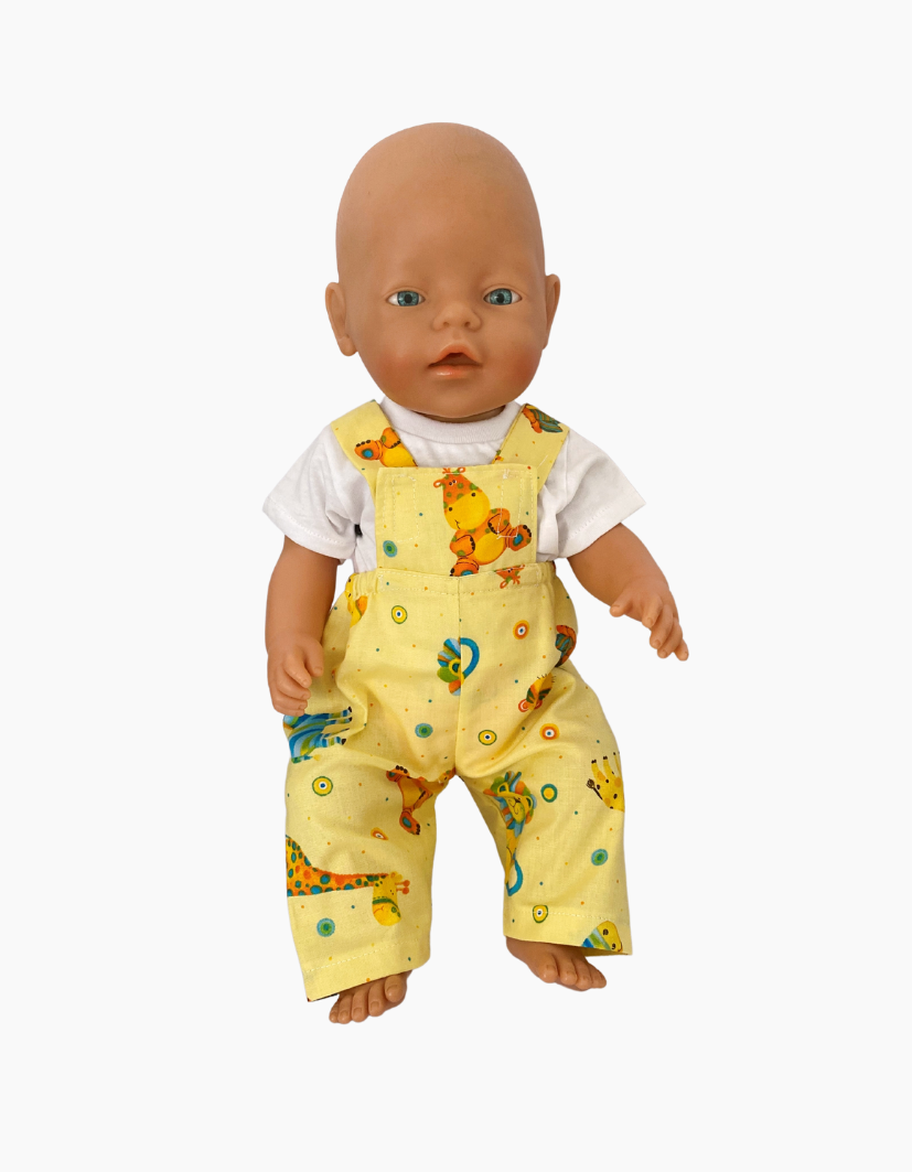 Overalls | Animal Collection | Boys and Girls | Fits Baby Born Doll 43cm