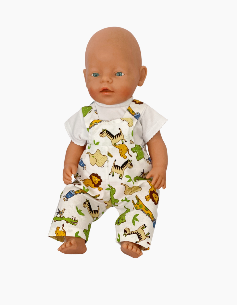 Overalls | Animal Collection | Boys and Girls | Fits Baby Born Doll 43cm