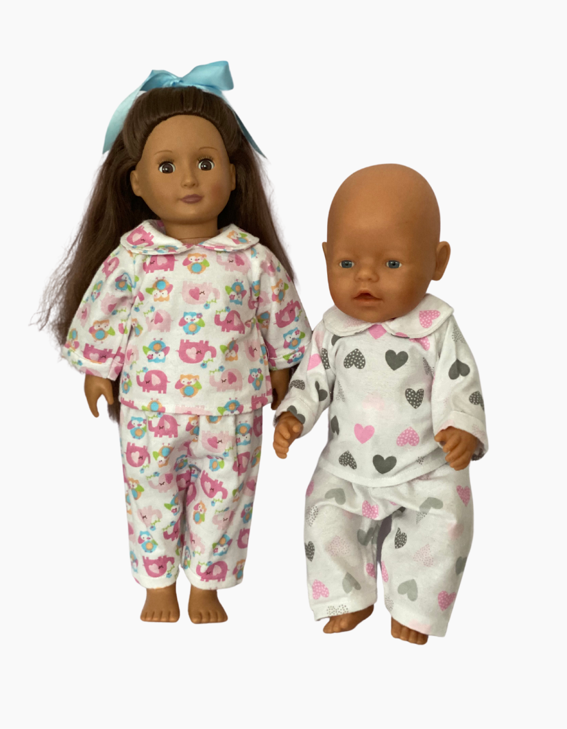 Flannelette Pyjamas | Boys and Girls | Fits Baby Born Doll 43cm