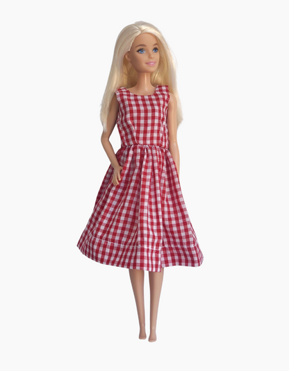 Dress | Gingham & Spots Collection | Fits Barbie Doll 29cm