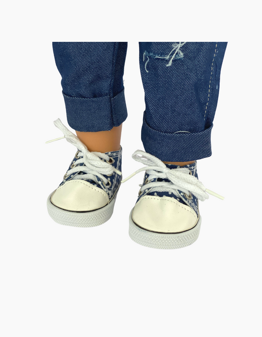 Canvas Spot Sneakers | Boys & Girls | Assorted Colours | Suits 38-45cm Dolls